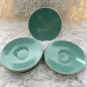 Sasaki Colorstone Vert De Gris Green Saucers  by Massimo Vignelli 6 pcs